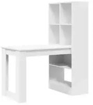 vidaXL Schreibtisch mit Regal Wei&szlig; 122 x 67 x 145 cm Holzwerkstoff - Wei&szlig;
