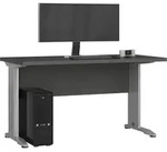 PC-Schreibtisch AKORD BM135 in der Farbe Graphitgrau B135 x H76 x T60 cm -...