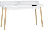 CLP Schreibtisch Eaton Holztisch mit zwei Schubladen wei&szlig; Gr&ouml;&szlig;e 140 cm -...