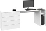 Schreibtisch "Vaasa" 196cm, wei&szlig;-matt - Wei&szlig;