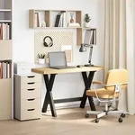 vidaXL Schreibtisch NOAIN X-Form-Beine 120x50x75 cm Massivholz Kiefer - Braun