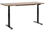 BELIANI Schreibtisch Braun/Schwarz Melamin 160x72cm Elektrisch H&ouml;henverstellbar