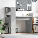 vidaXL Schreibtisch Beton Grau 113 x 54 x 120 cm Holzwerkstoff - Grau
