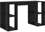 vidaXL Schreibtisch mit Regal Schwarz Eichen-Optik 130 x 50,5 x 75 cm - Schwarz