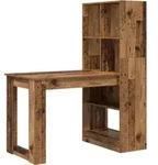 vidaXL Schreibtisch mit Regal Altholz 122 x 67 x 145 cm Holzwerkstoff - Braun