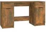 vidaXL Schreibtisch mit Beistellschrank R&auml;uchereiche Holzwerkstoff - Braun