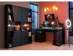Gaming Computer Schreibtisch als Set mit Schrank Parisot "Gaming1" inklusive LED