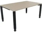 Schreibtisch Vierfu&szlig; Quadratrohr B1600xT1000xH680-820 an/Eiche Natur - Blau