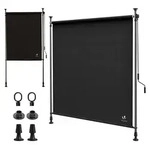 VOUNOT&reg; Klemmmarkise Senkrechtmarkise mit Handkurbel 120x310 cm Anthrazit -...