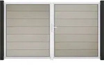 GroJa Solid Grande Tor Walnuss co-ex DIN links 300x180x4 cm Alu-Rahmen EV1,