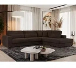 MKS MEBLE Ecksofa Sofa L-Form Grau Struktur, Wohnlandschaft L-Form, Couch L...