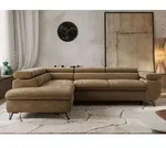 Couch mit Schlaffunktion L-form Ecksofa mit Topper T25 Wohnzimmersofa mit