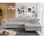 Ecksofa Sofa Aschgrau, Wohnlandschaft L-Form mit Schlaffunktion und Bettkasten,
