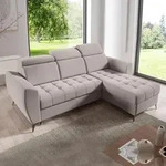 Ecksofa AURORA I mit Schlaffunktion, Bettkasten & universeller Ottomane, Beige -