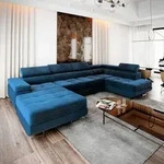 Masseno Ecksofa CASONE R-S mit Schlaffunktion U-Form, Sofa mit Bettkasten,