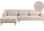 BELIANI Ecksofa Beige Chenille-Stoffbezug L-f&ouml;rmig 3-Sitzer Sofa mit...