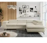 Ecksofa Sofa Beige, Wohnlandschaft L-Form mit Schlaffunktion und Bettkasten,