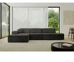 ALTDECOR Ecksofa in L-Form IREA-L2-v3 327x165x77 cm Schwarz Corner Sofa Eckcouch