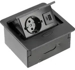 GTV - M&ouml;belsteckdose AVARO, 1x Schuko Steckdose, USB A+C, Kabell&auml;nge 1,5m, Farbe