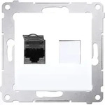 Comuterdose UAE RJ45 Kat.6 (Modul) geschirmt wei&szlig; gl&auml;nzend Kontakt Simon 54...