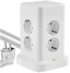 Echos - 12-in-1 Steckdosenturm mit 3m Kabel 8 Fach Mehrfachsteckdose mit USB C -