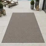 Moderner Teppich Taupe Flechtstruktur Indoor Outdoor Gr&ouml;&szlig;e - 80 x 250 cm -...