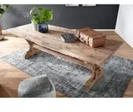 MASSIVMOEBEL24 Esstisch Teak 270x100x78 natur unbehandelt BASSANO #128