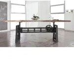 MASSIVMOEBEL24 Esstisch Altholz h&ouml;henverstellbar 200x100x75-105 mehrfarbig...