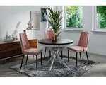 Runder Ausziehbarer Esstisch - Loft Style Tisch mit Wei&szlig;en Metallbeinen - 100...