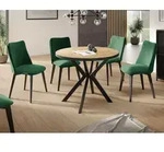 Runder Ausziehbar Tisch f&uuml;r das Esszimmer - Tischrand Schwarzes Nachbildung -...