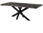 MASSIVMOEBEL24 Baumtisch Mango 200x100x79 grau lackiert / Mikado-Beine...
