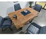 MASSIVMOEBEL24 Baumtisch Sheesham 160x90x77 natur gebeizt / U-Beine anthrazit