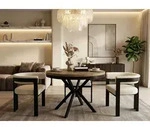 Runder Ausziehbarer Esstisch - Loft Style Tisch mit Metallbeinen - 120 bis 200...
