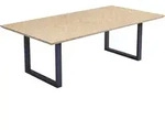 HOME DELUXE Esstisch Eckig AVENCIA inkl. U-Fu&szlig; - 240 x 120 cm - Fishbone Oak 