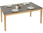 Esszimmertisch MCW-M55, Tisch Esstisch, Massiv-Holz HDF Laminat Melamin...