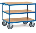 fetra 2421, Stahl, Transportwagen, Blau, 600 kg, 4 Rad/R&auml;der, 20 cm