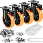 VEVOR M&ouml;belrollen 4er-Set Lenkrollen PVC &phi;152,4mm Laufrollen 1.270kg Tragf&auml;higkeit