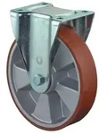 BS Rollen Schwerlast-Bockrolle mit Anschraubplatte Guss-Polyurethan Kugellager 125 mm