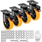 VEVOR M&ouml;belrollen 4er-Set Lenkrollen PVC &phi;127mm Laufrollen 816kg...