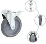 vidaXL Lenkrollen mit Bolzenloch und Doppelbremsen 4 Stk. 125 mm