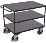 VARIOfit Schwerer Tischwagen mit Schiebegriff und 3 Ladefl&auml;chen 850x500mm