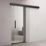 doporro Glasschiebet&uuml;r komplettset Softclose 77,5 x 205cm Schiebet&uuml;r mit ESG 15mm