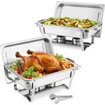 VEVOR rechteckiger Chafing Dish Set 8,5 L Speisenw&auml;rmer (2 Stk.) Buffet