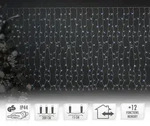 ECD Germany LED Lichtervorhang 2m 240 LEDs Kaltwei&szlig; 12 Funktionen Weihnachten