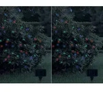 2er Set LED Solar Lichterketten Weihnachtsbaumbeleuchtung Au&szlig;en RGB Garten, 12 M