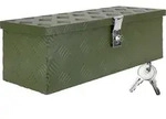 Deichselbox Gr&uuml;n Werkzeugkasten Truckbox Alu Box Anh&auml;nger Kiste mit Deckel