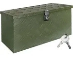 Deichselbox Gr&uuml;n Werkzeugkasten Truckbox Alu Box Anh&auml;nger Kiste mit Deckel