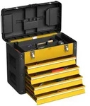 HOMCOM Werkzeugkiste, 49,7 x 25,3 x 40,7 cm Werkzeugkasten mit 4 Schubladen -...