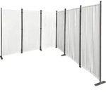 Paravent 6 Teilig 340x165cm Wei&szlig; - Garten & Balkon Sichtschutz Stellwand Innen &