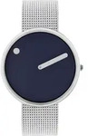 PICTO 43393-0820 Uni Uhr Uhr Midnight Blue 40mm 5ATM - Silber